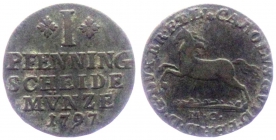 Braunschweig-Wolfenbüttel - 1797 MC - Karl Wilhelm Ferdinand (1780-1806) - 1 Pfennig - vz