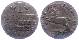 Braunschweig-Wolfenbüttel - 1814 FR - Friedrich Wilhelm (1806-1815) - 1 Pfennig - vz