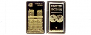 Frankreich / UN - o.J. Notre Dame Paris - Goldbarren - PL mit Zertifikat