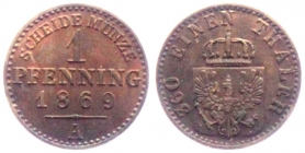 Preussen - 1869 A - Wilhelm I. (1861-1888) - 1 Pfennig - st