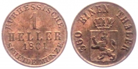 Hessen-Kassel - 1861 - Friedrich Wilhelm I. (1847-1866) - 1 Heller - st