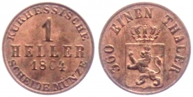 Hessen-Kassel - 1864 - Friedrich Wilhelm I. (1847-1866) - 1 Heller - st