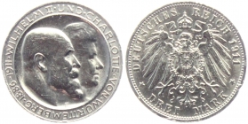 Württemberg - J 177a - 1911 F - Wilhelm (1891-1918) - Silberne Hochzeit - 3 Mark - st