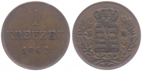 Sachsen-Meiningen - 1842 - Bernhard Erich Freund (1803-1866) - 1 Kreuzer - vz