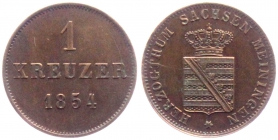 Sachsen-Meiningen - 1854 - Bernhard Erich Freund (1803-1866) - 1 Kreuzer - f.st