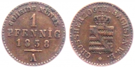 Sachsen-Weimar-Eisenach - 1858 A - Carl Alexander (1853-1901) - 1 Pfennig - vz-st