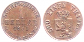 Hessen-Kassel - 1859 - Friedrich Wilhelm I. (1847-1866) - 1 Heller - st