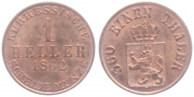 Hessen-Kassel - 1862 - Friedrich Wilhelm I. (1847-1866) - 1 Heller - st