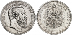 Hessen - J 69 - 1888 A - Ludwig IV. (1877 - 1892) - 5 Mark - ss