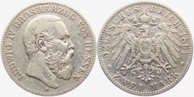 Hessen - J 70 - 1891 A - Ludwig IV. (1877 - 1892) - 2 Mark - ss