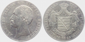 Sachsen-Meiningen - 1866 - Bernhard Erich Freund (1803-1866) - Taler - ss