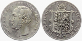 Braunschweig-Calenberg-Hannover - 1856 B - Georg V. (1851-1866) - Ausbeutetaler - ss+