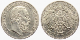 Hessen - J 70 - 1891 A - Ludwig IV. (1877 - 1892) - 2 Mark - ss-vz