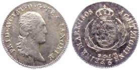 Sachsen - 1808 SGH - Friedrich August III. (1763-1806) - 1/6 Taler - s-ss