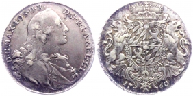 Bayern - 1760 - Maximilian III. Joseph (1745-1777) - Wappentaler - f.vz