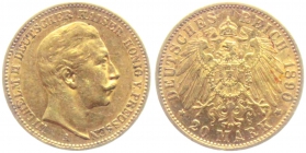 Preussen - J 252 - 1890 A - Wilhelm II. (1888-1918) - 20 Mark - ss-vz