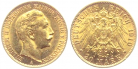 Preussen - J 252 - 1910 A - Wilhelm II. (1888-1918) - 20 Mark - vz min. RF