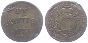 Augsburg, Bistum - 1773 G - Clemens Wenzel von Sachsen-Polen (1768-1803) - 1 Kreuzer - s