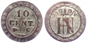 Westfalen, Königreich - 1810 C - Hieronymus Napoleon (1807-1813) - 10 Centimes - ss