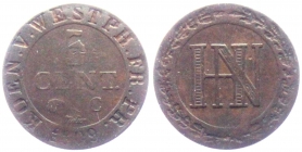 Westfalen, Königreich - 1809 C - Hieronymus Napoleon (1807-1813) - 5 Centimes - s-ss