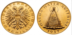 Österreich - 1937 - 1. Republik (1918-1938) - Magna Mater - Madonna von Maria Zell - 100 Schilling - f.st