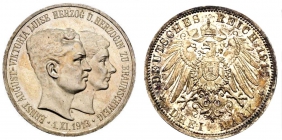 Braunschweig-Lüneburg - J 55 - 1915 A - Regierungsantritt mit Ehefrau Victoria Luise - Ernst August (1913-1918) - 3 Mark - f.st