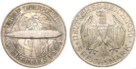 Weimarer Republik - J 343 - 1930 A  - Zeppelin - 5 Reichsmark - vz