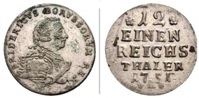 Preussen - 1751 A - Friedrich II. (1740-1786) - 1/12 Reichstaler - vz