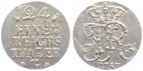 Preussen-Stettin - 1752 G - Friedrich II. (1740-1786) - 1/24 Reichstaler - vz