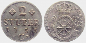 Preussen-Kleve - 1755 C - Friedrich II., der Große (1740-1786) - 2 Stüber - vz