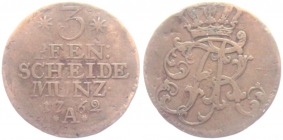 Preussen - 1762 A - Friedrich II., der Große (1740-1786) - 3 Pfennig - ss