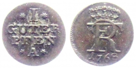 Preussen - 1768 A - Friedrich II. (1740-1786) - 1 guter Pfennig - vz