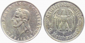 Drittes Reich - J 358 - 1934 F - Schiller - 2 Reichsmark - vz