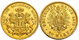 Hamburg - J 210 - 1878 J - Stadtwappen - kleiner Adler - 20 Mark - f.st