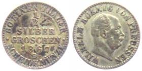 Preussen - 1867 A - Wilhelm I. (1861-1888) - 1/2 Silbergroschen - vz