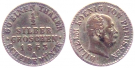 Preussen - 1863 A - Wilhelm I. (1861-1888) - 1/2 Silbergroschen - vz