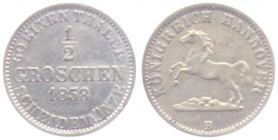 Hannover - 1858 B - Georg V. (1851-1866) - 1/2 Groschen - vz