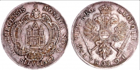 Hamburg, Stadt - 1694 IR - Stadtwappen mit Titel Leopold I. - Reichstaler - vz