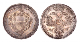 Lübeck, Stadt - 1752 - Stadtwappen - Couranttaler - 48 Schilinge - Variante 2 mit geschlossener Krone - vz