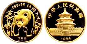 China - 1986 - Panda - 25 Yuan - 1/4 Unze - st/ BU