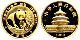 China - 1988 - Panda - 25 Yuan - 1/4 Unze - st/ BU