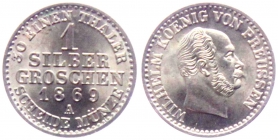 Preussen - 1869 A - König Wilhelm vonn Preussen (1861-1888) - 1 Silbergroschen - st