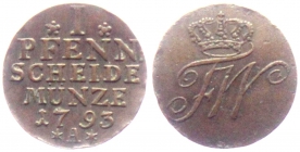 Preussen - 1793 A - Friedrich Wilhelm II. (1786-1797) - 1 Pfennig - f.vz