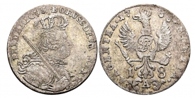 Preussen - 1758 A - Friedrich II., der Große (1740-1786) - Ort zu 18 Gröscher - ss+