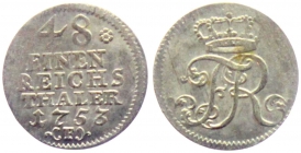 Preussen - 1753 F - Friedrich II. (1740-1786) - 1/48 Taler - vz