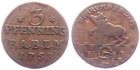 Anhalt-Bernburg - 1753 - Victor Friedrich (1721-1765) - 3 Pfennig - s-ss