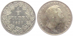 Baden - 1838 - Leopold I. (1830-1852) - 1/2 Gulden - ss+