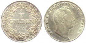 Baden - 1839 - Leopold I. (1830-1852) - 1/2 Gulden - ss-vz - Patina