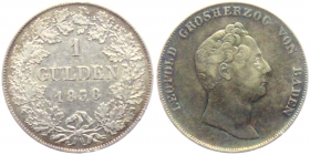 Baden - 1838 - Leopold I. (1830-1852) - 1 Gulden - vz+ - Patina