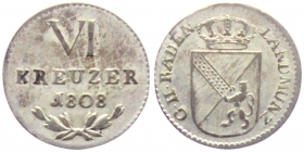 Baden - 1808 - Karl Friedrich (1738-1811) - 6 Kreuzer - ss-vz